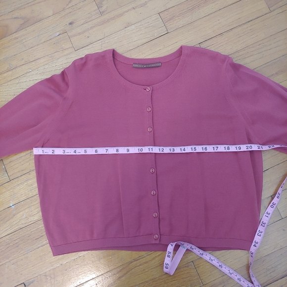 Peruvian Connection Cropped Rust Red Cardigan Sweater Size Medium - Picture 5 of 6
